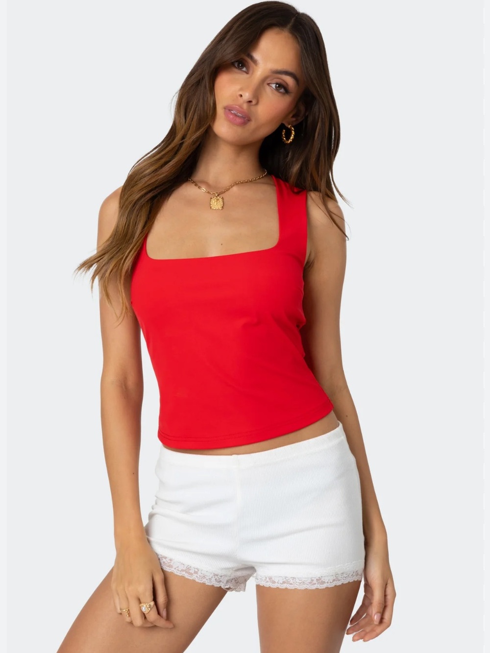 Edikted essy Red Square-Neck Tank NWT SIZE LARGE